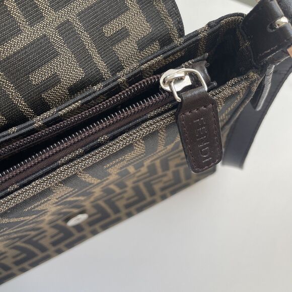 VTG RARE FENDI Zucca Pattern Shoulder Bag Hand Bag Mamma Baguette 71-15980-001 - Picture 6 of 16